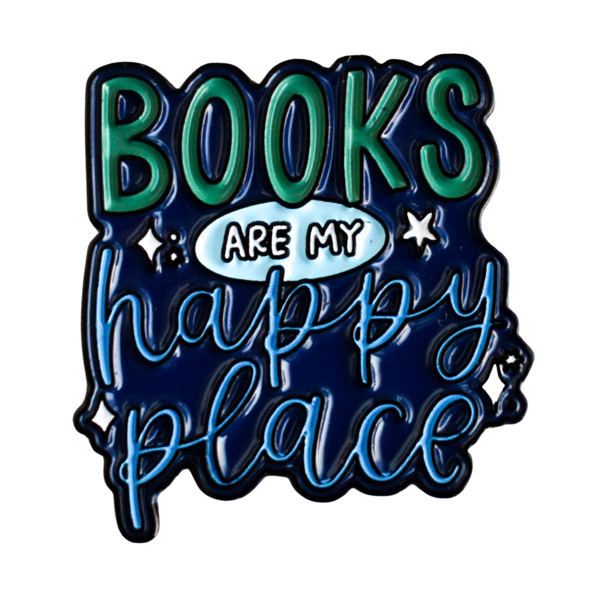 Books Are My Happy Place Enamel Lapel Pin | 1-in