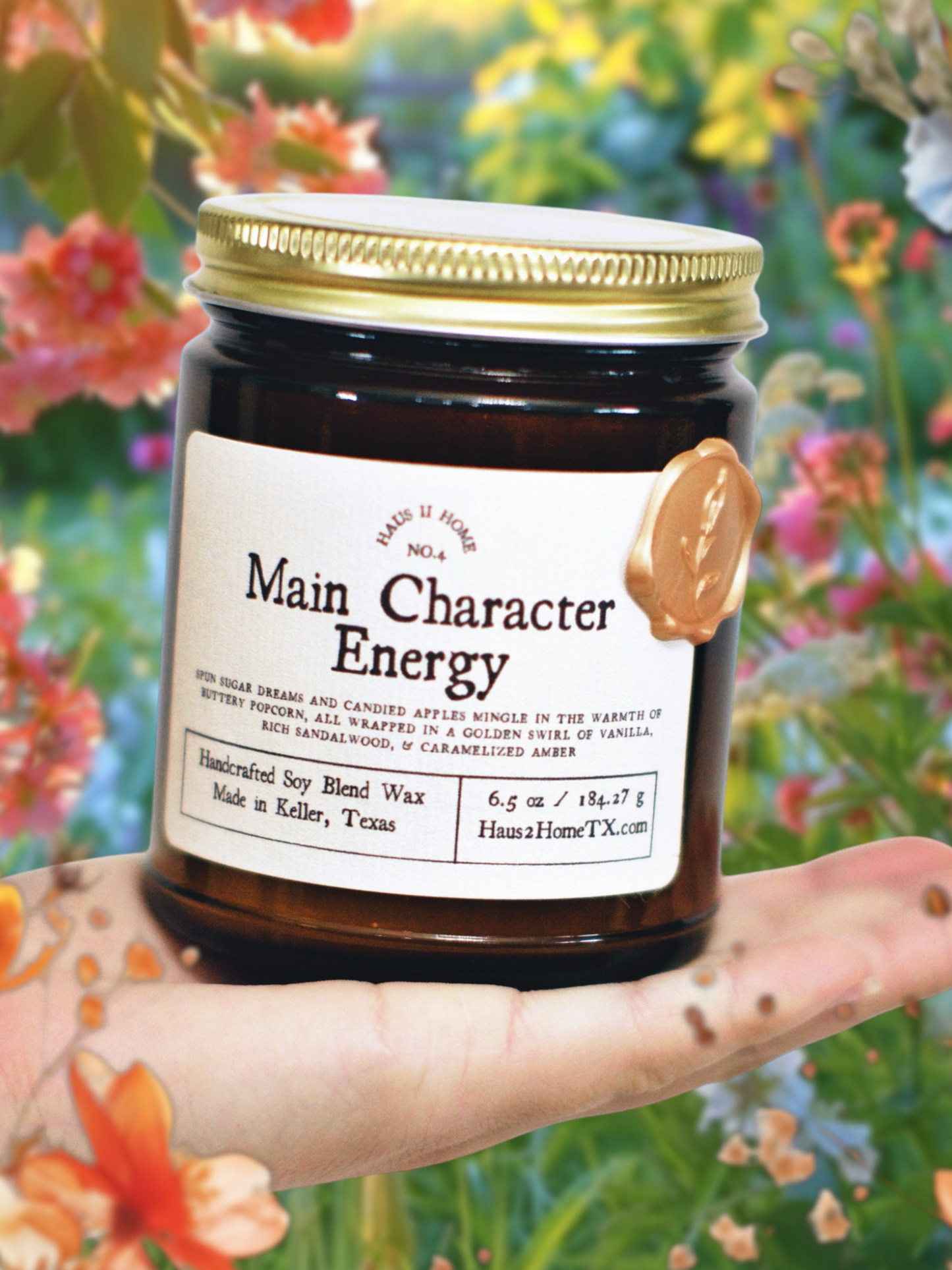 Hand-Poured Candle - Main Character - 6.5 oz Amber Jar: 9 oz Amber Jar