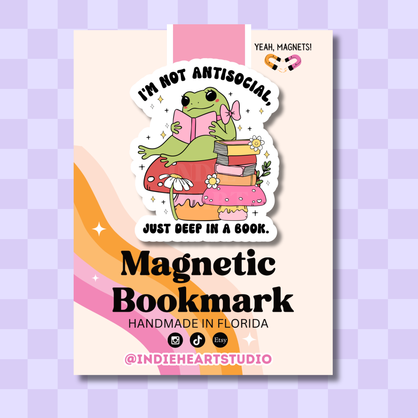 Bookish Frog Magnetic Bookmark  