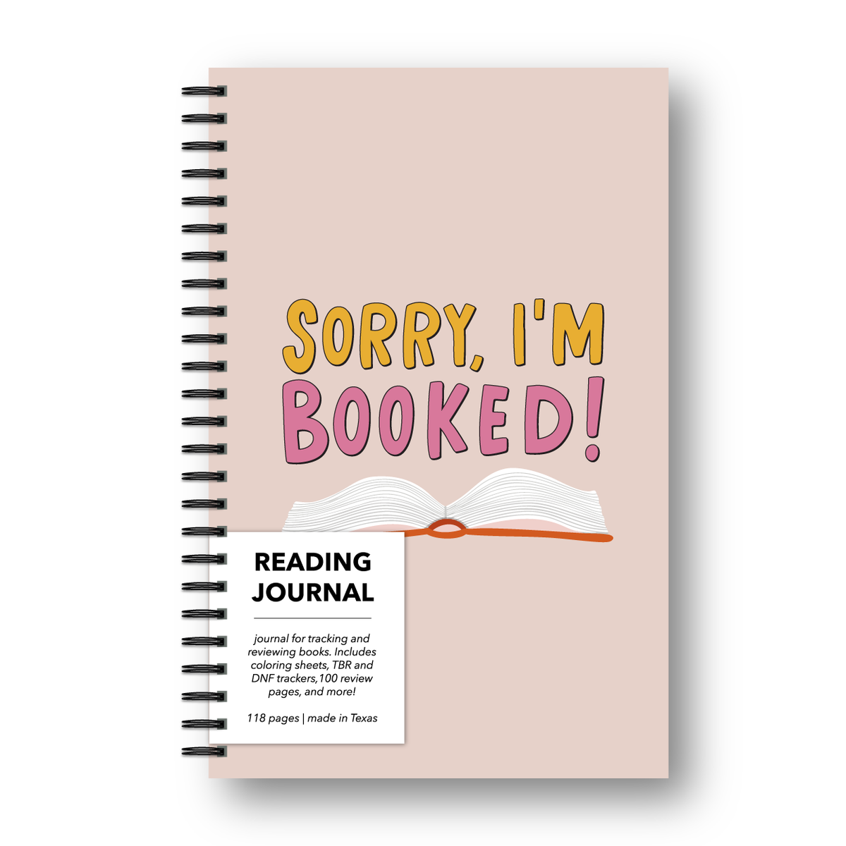 Sorry, I'm Booked Reading Log Journal | Book Review Tracker