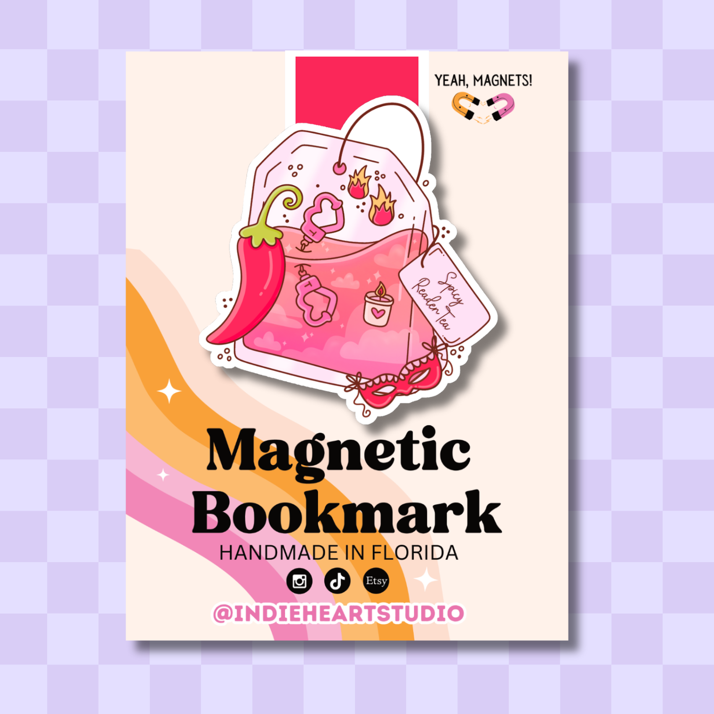 Spicy Reader Tea Magnetic Bookmark | Valentine's Day