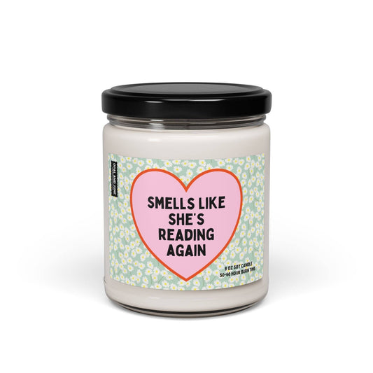 Smells Like She's Reading Again: Cute Bookish Soy Candle: Cinnamon Vanilla / 9oz
