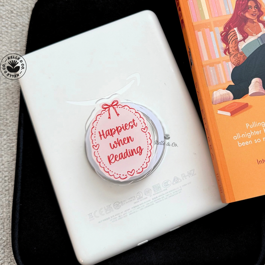 Happy reading kindle grip, MagSafe, book club gift, ereader