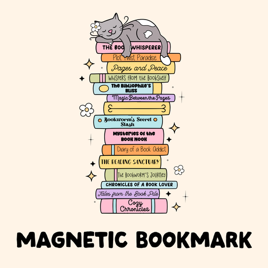 Cat Book Stack Magnetic Bookmark