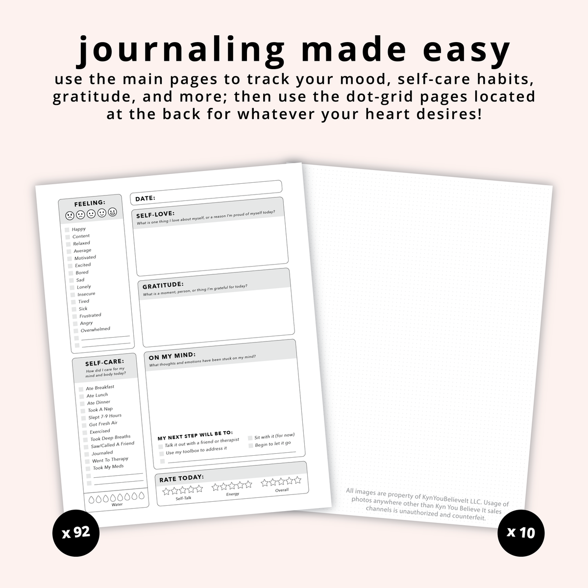 Don't Bottle It Up Emotions Mental Health Journal | Undated