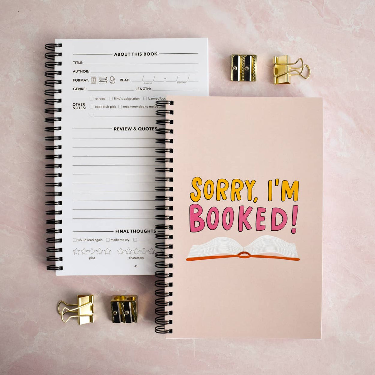 Sorry, I'm Booked Reading Log Journal | Book Review Tracker