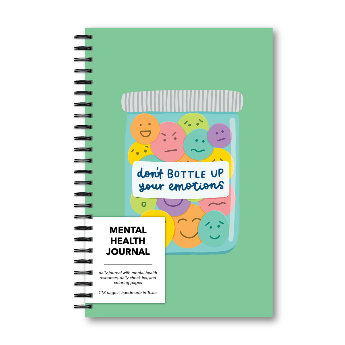 Don't Bottle It Up Emotions Mental Health Journal | Undated