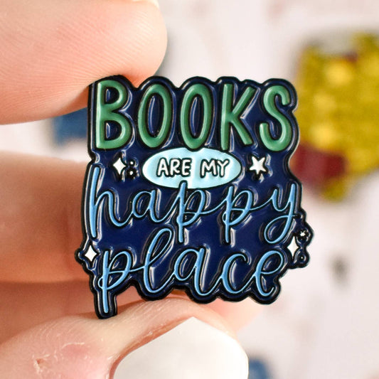 Books Are My Happy Place Enamel Lapel Pin | 1-in