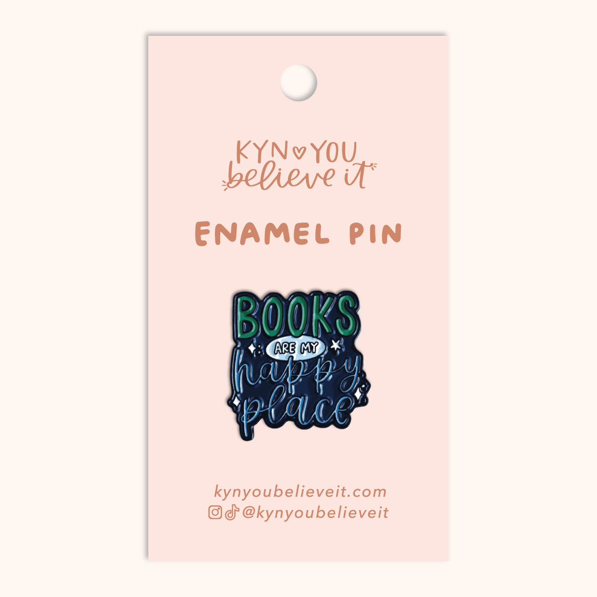 Books Are My Happy Place Enamel Lapel Pin | 1-in