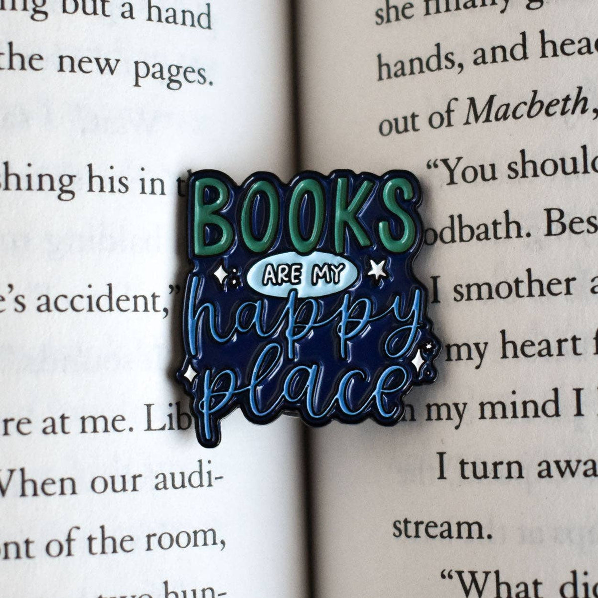 Books Are My Happy Place Enamel Lapel Pin | 1-in