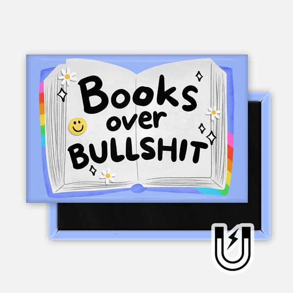 Books Over Bullshit Magnet  2x3"