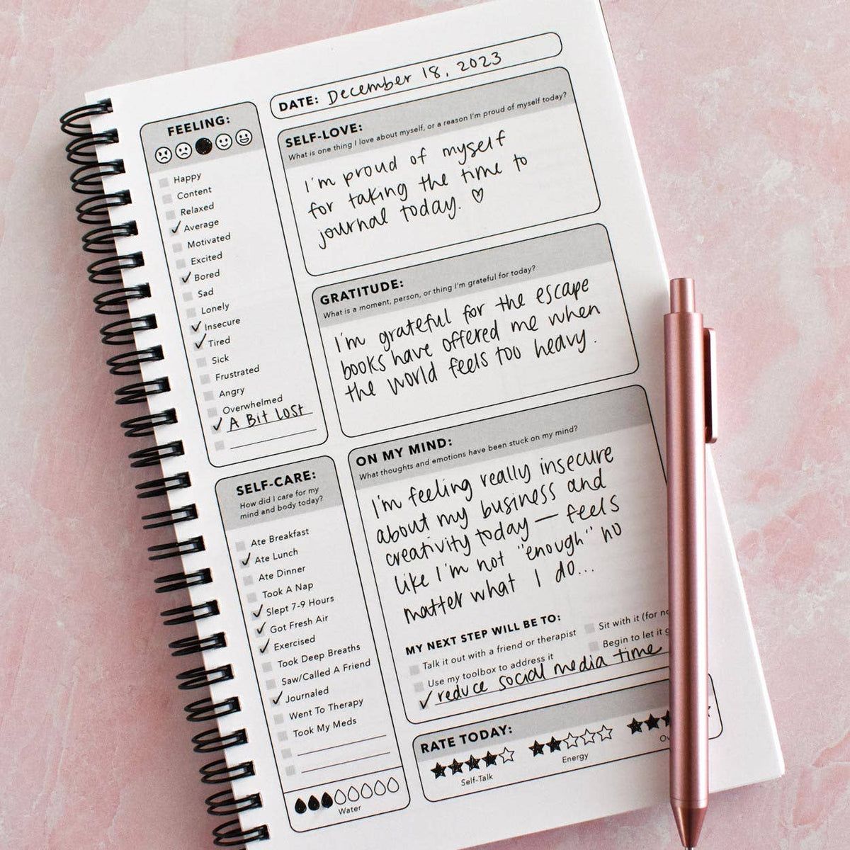 Don't Bottle It Up Emotions Mental Health Journal | Undated